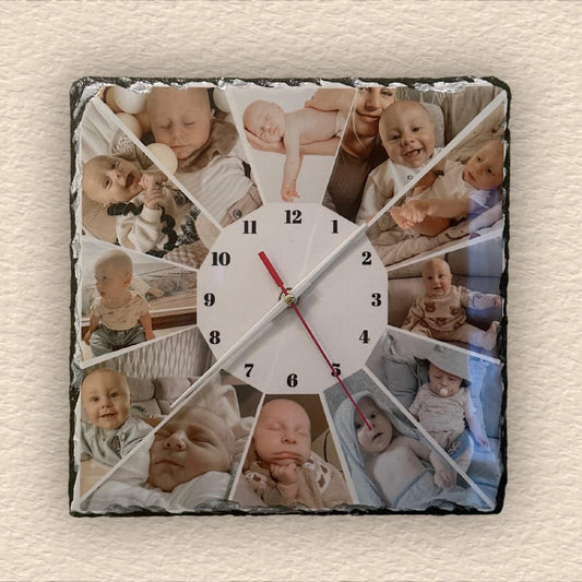 Personalied Slate Photo Clock