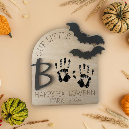 DIY Halloween Footprint or Handprint Art Sign