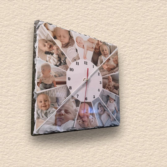 Personalied Slate Photo Clock