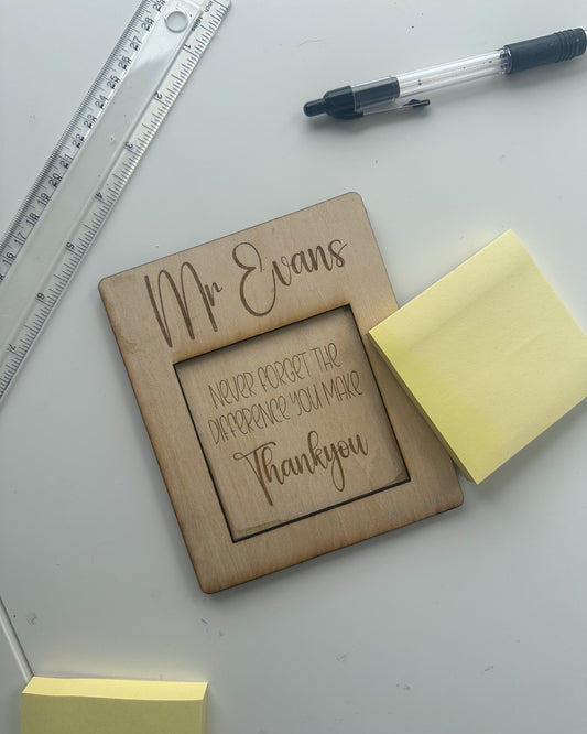 Personalised Wooden Post-it Note Holder