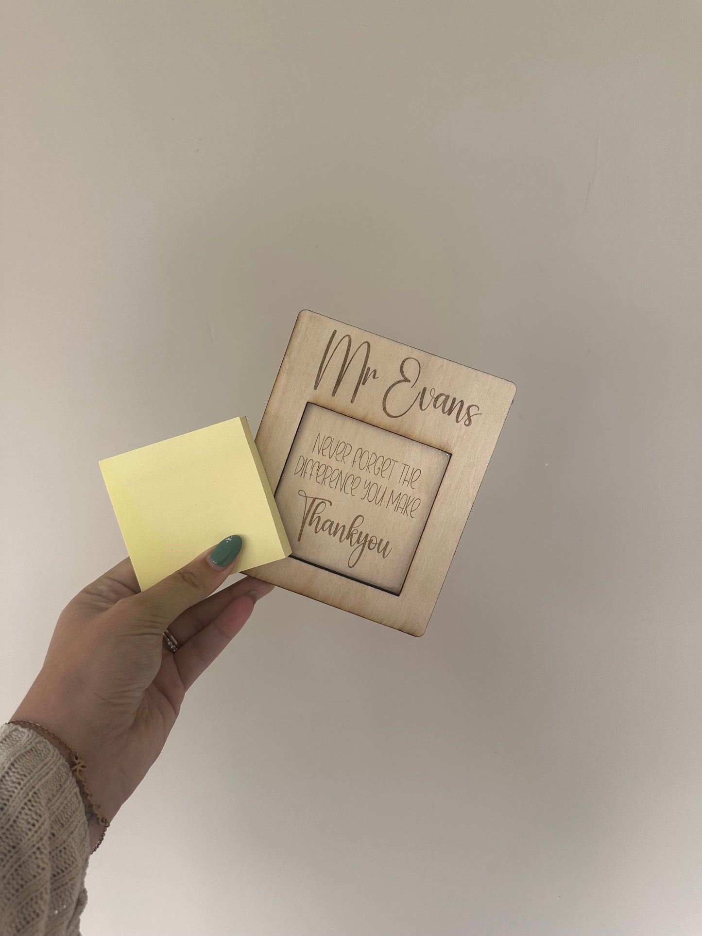 Personalised Wooden Post-it Note Holder