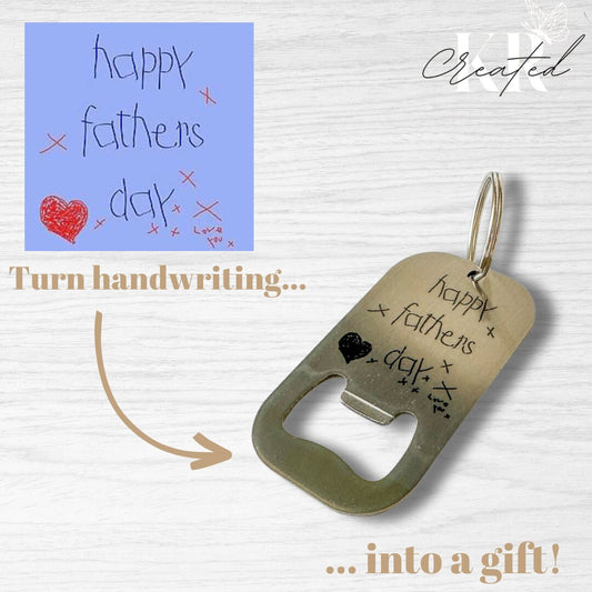 Personalised bottle opener keyring