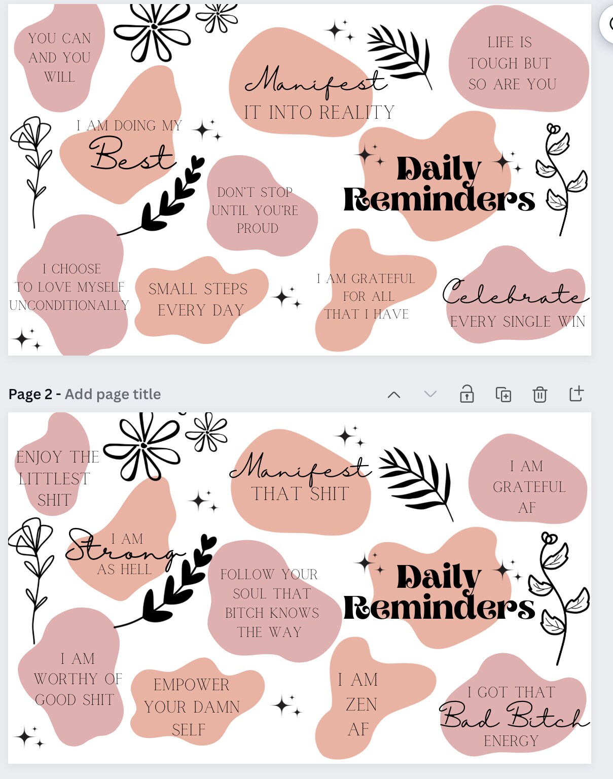 Daily Reminders Mug/ Self Love Mug/ Affirmation Mug