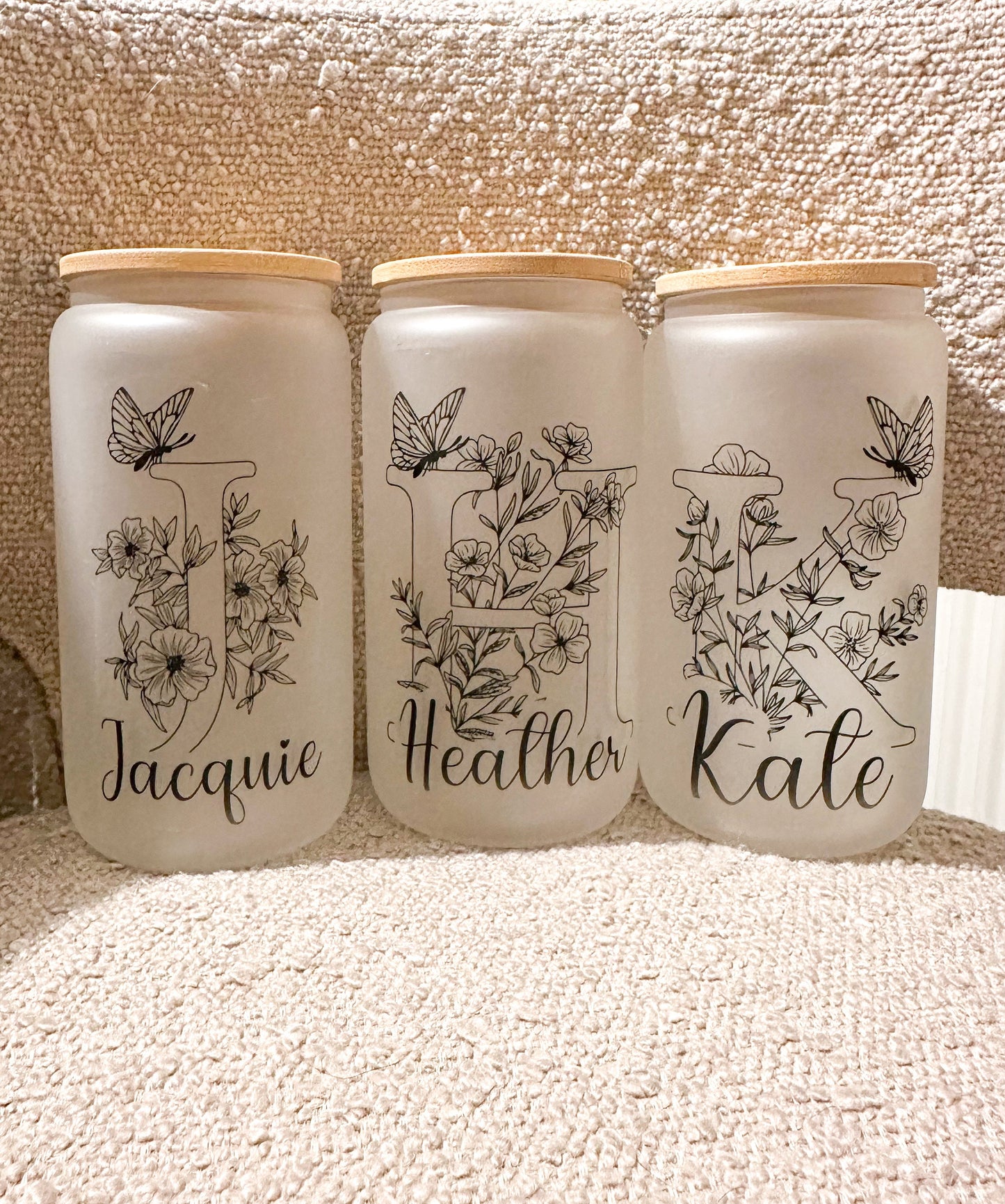 Custom Glass Tumbler with bamboo lid