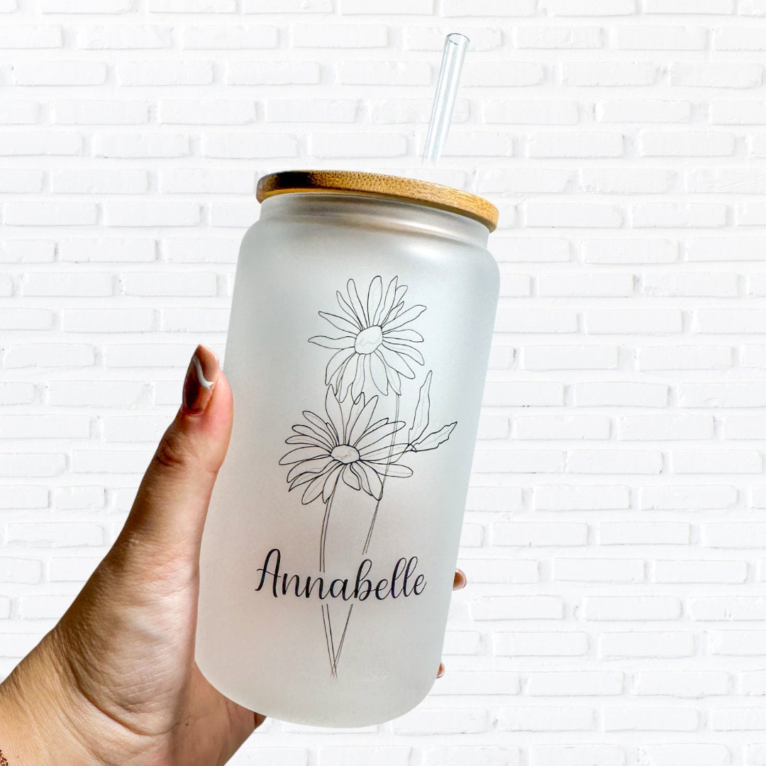 Custom Glass Tumbler with bamboo lid
